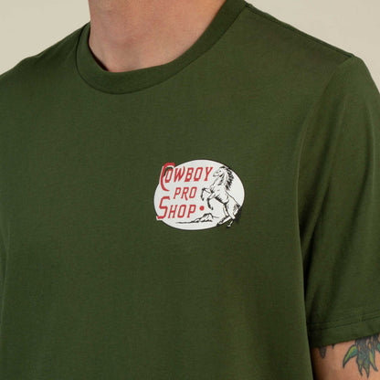 Sendero Provision Company Cowboy Pro Shop Army Green T-Shirt