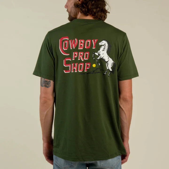 Sendero Provision Company Cowboy Pro Shop Army Green T-Shirt