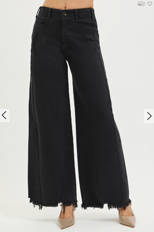 TC High-Rise Palazzo Leg Frayed Hem