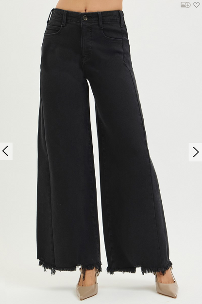 TC High-Rise Palazzo Leg Frayed Hem