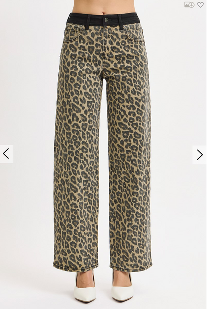 High-Rise Wide Leg Leopard - Coffee