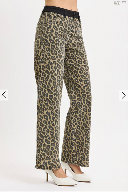 High-Rise Wide Leg Leopard - Coffee
