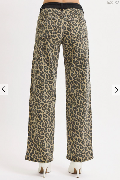 High-Rise Wide Leg Leopard - Coffee