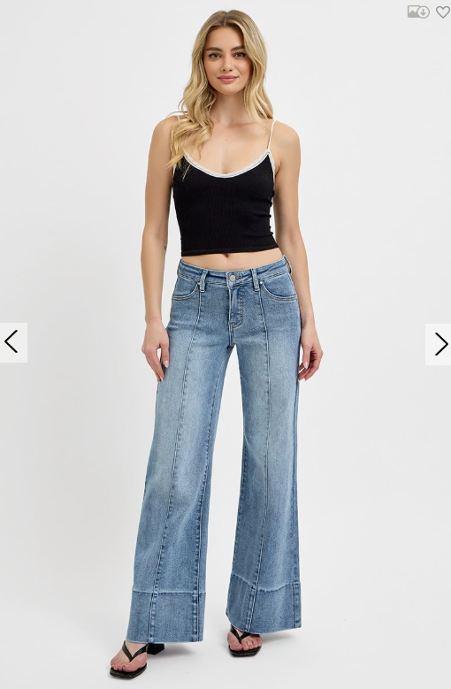 TC Mid-Rise Ankle Wide Flare Jeans