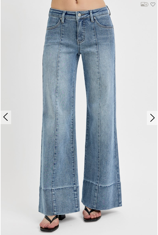 TC Mid-Rise Ankle Wide Flare Jeans