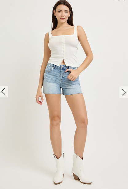 Risen Relaxed Slouch Denim Shorts – Light Wash Women's Boutique Shorts