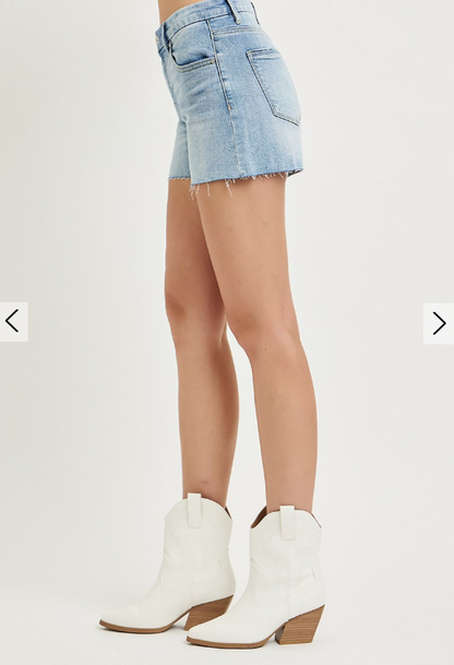 Risen Relaxed Slouch Denim Shorts – Light Wash Women's Boutique Shorts