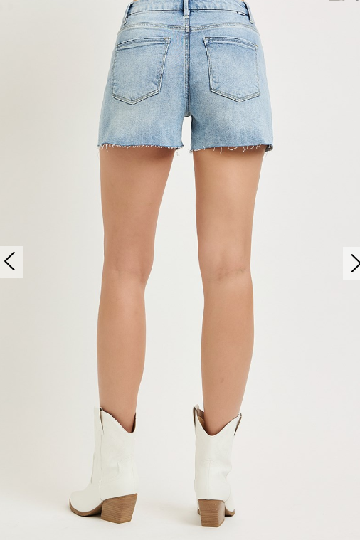 Risen Relaxed Slouch Denim Shorts – Light Wash Women's Boutique Shorts