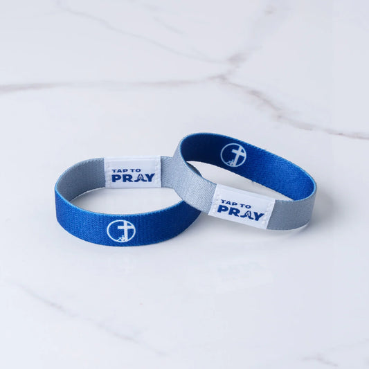 Tap To Pray Wristbands - Navy & Grey