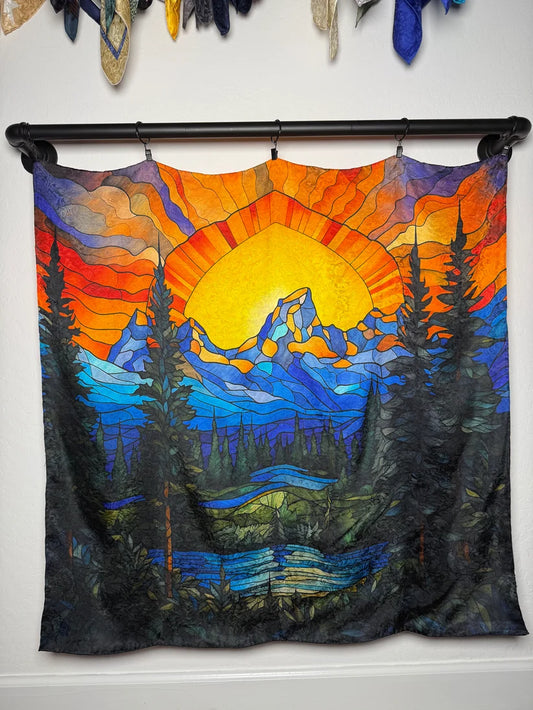 Wyoming Traders 34.5" Limited Edition Teton Burst Silk Scarf