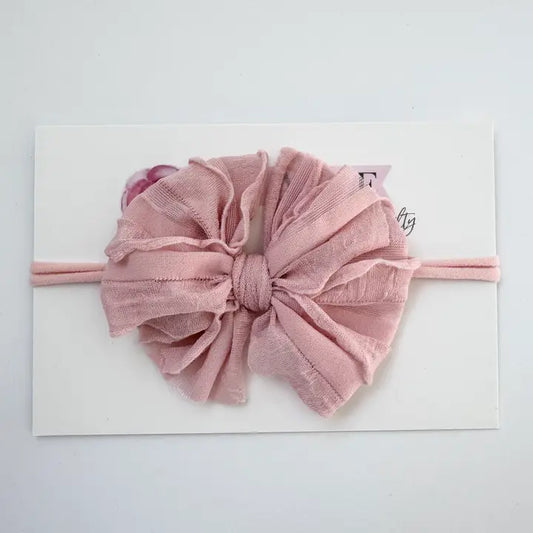 Baby Ruffled Headband-Paris Pink