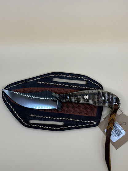 Exotic Texas Knives D2 Ram Horn Handle Hunting Knife – Handmade Fixed Blade