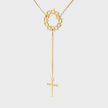 Gold Crown of Thorns Y Necklace