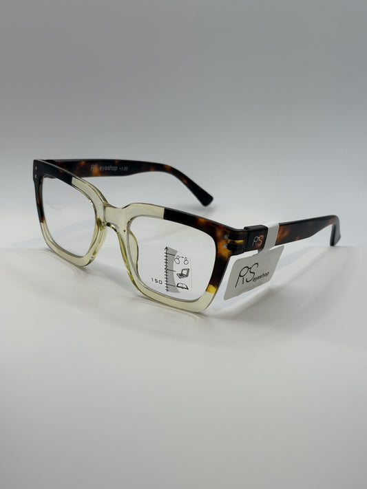 RS Eyeshop Yellow & Tortoise Progressive Readers – Fashion Reading Glasses for Women