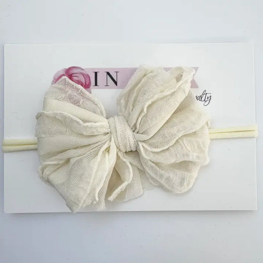 Baby Ruffled Headband - Ivory