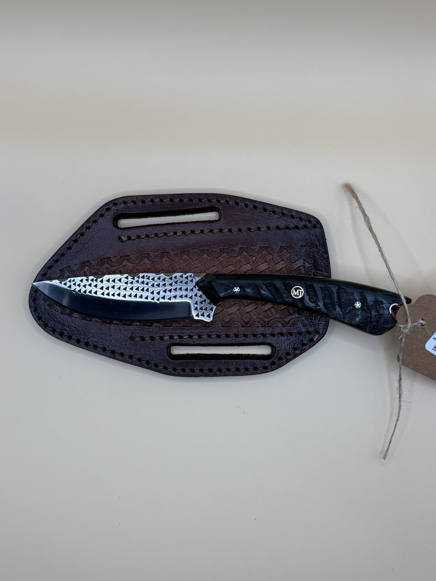 Exotic Texas Knives D2 Ram Horn Handle Knife – Premium Handmade Fixed Blade