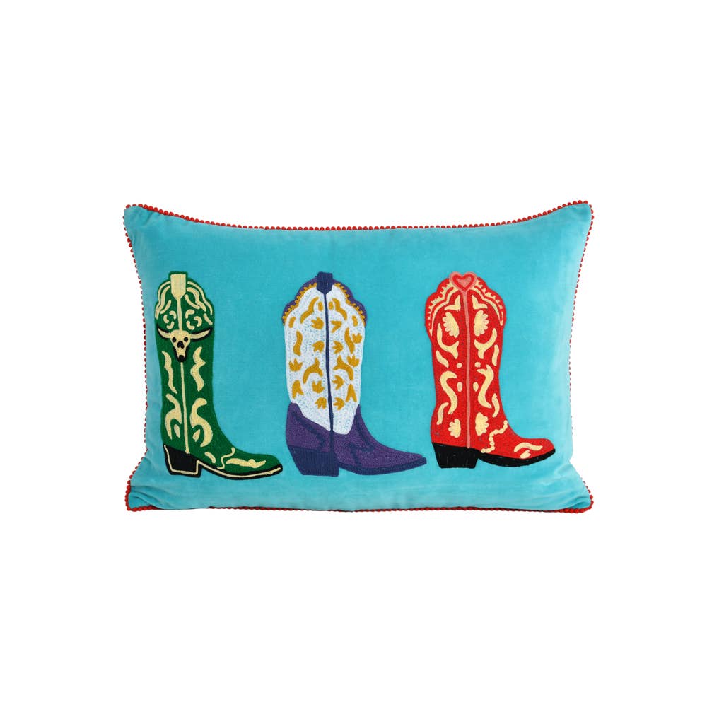 MY RODEO BLUE BOOTS PILLOW 16x24