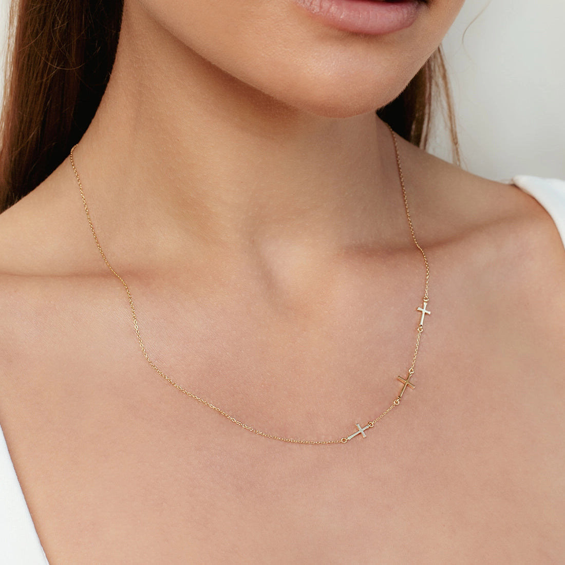 Gold Calvary Cross Necklace