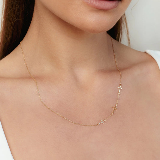 Gold Calvary Cross Necklace