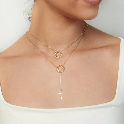 Gold Crown of Thorns Y Necklace
