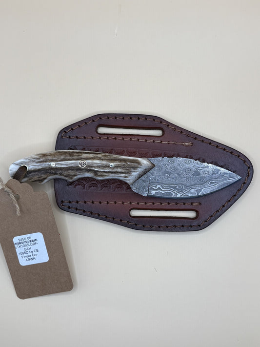 STS Ranch x Mike Johnson Knives 1095D Large Cowboy Finger Groove Arrowhead Knife