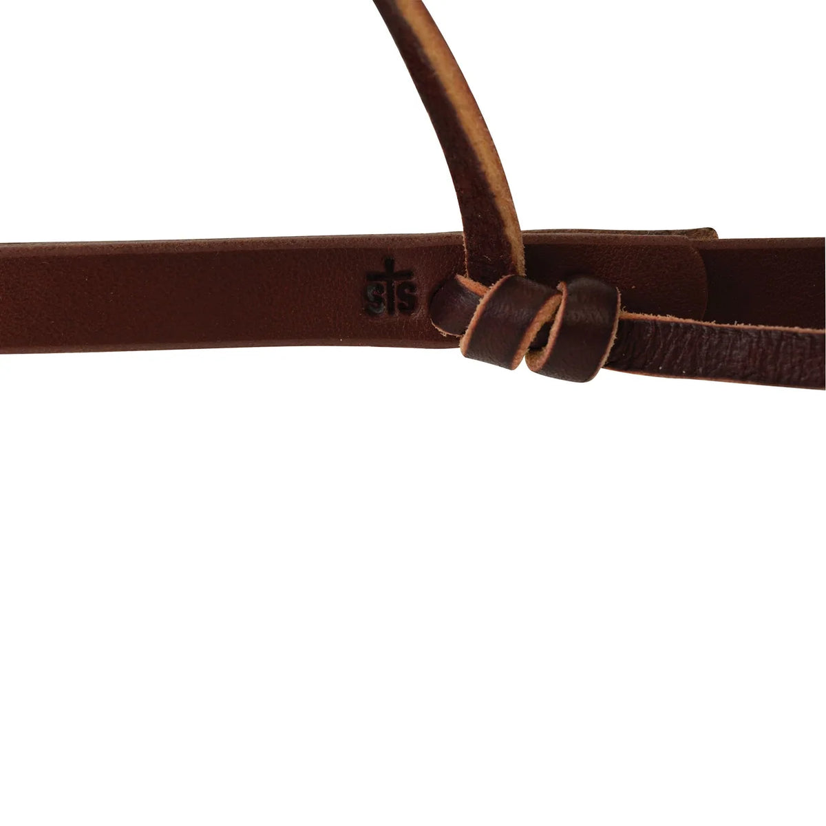 STS Ranch Harness Leather Roping Rein, Water Tie Ends, 1/2" x 7-1/2' closeup