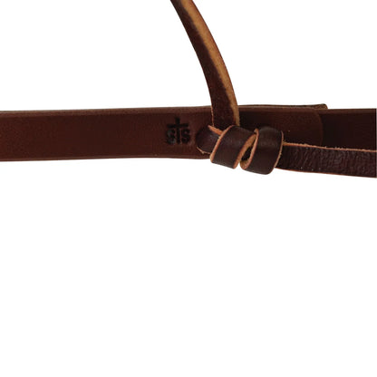 STS Ranch Harness Leather Roping Rein, Water Tie Ends, 1/2" x 7-1/2' closeup
