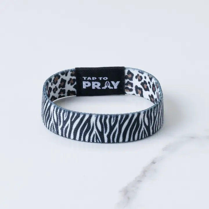 Tap To Pray Wristbands - Safari Zebra