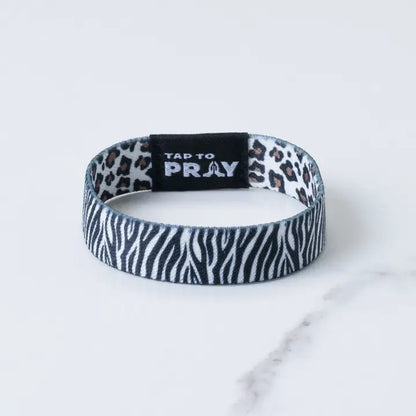 Tap To Pray Wristbands - Safari Zebra