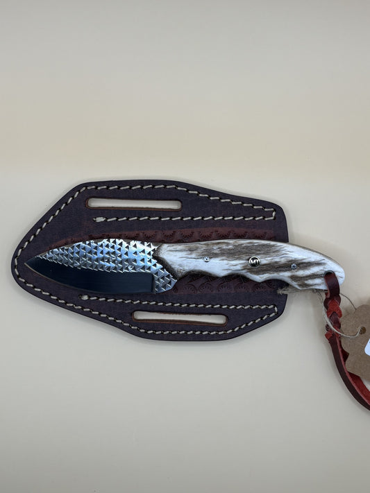 Exotic Texas Knives D2 Elk Antler Handle Skinner Knife – Handmade Fixed Blade