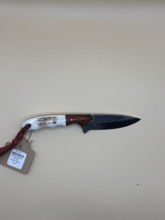 STS Ranch x Exotic Texas Knives D2 Elk Antler & Rosewood Handmade Knife