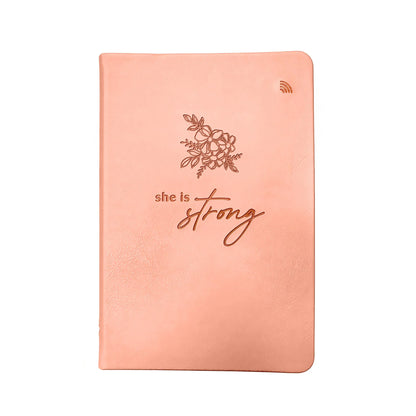 Logos Trading Post She Is Strong Proverbs 31:25 Tap Journal – Pink