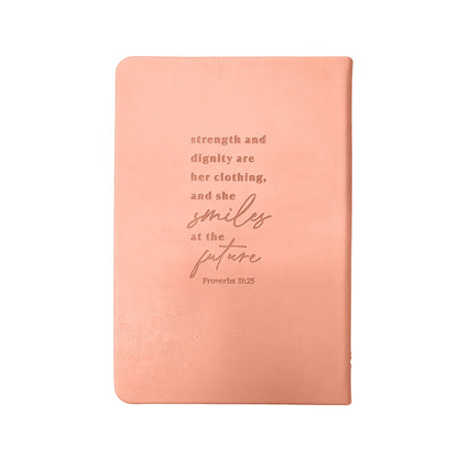 Logos Trading Post She Is Strong Proverbs 31:25 Tap Journal – Pink