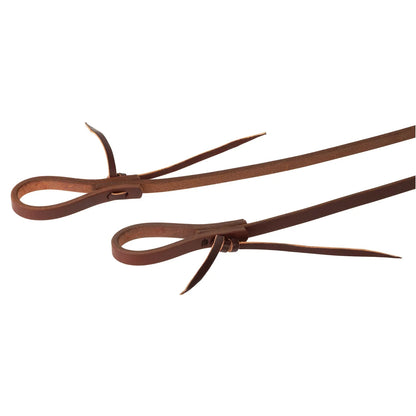 STS Ranch Harness Leather Roping Rein, Water Tie Ends, 1/2" x 7-1/2' close up