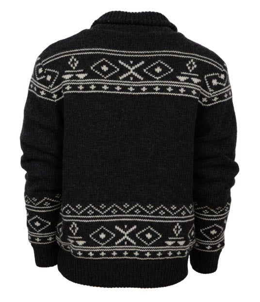 MENS QUINN CHARCOAL ZIP SWEATER JACKET