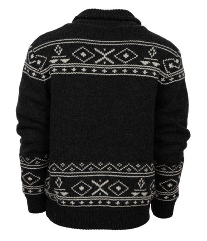 MENS QUINN CHARCOAL ZIP SWEATER JACKET