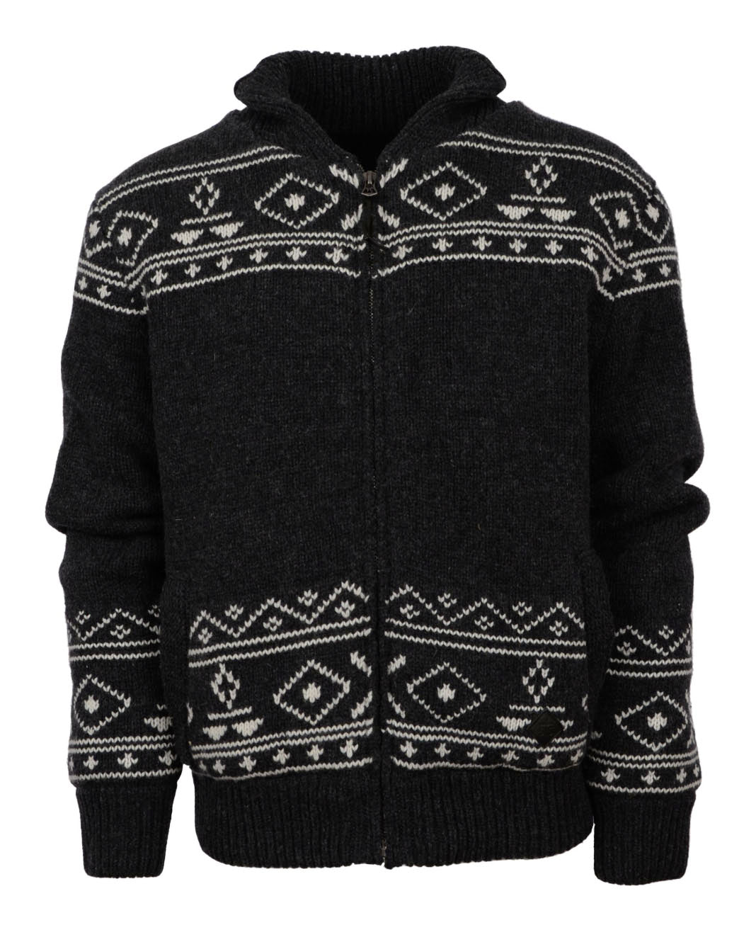 MENS QUINN CHARCOAL ZIP SWEATER JACKET