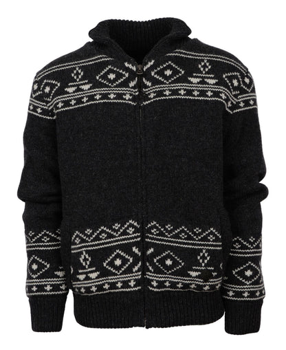 MENS QUINN CHARCOAL ZIP SWEATER JACKET