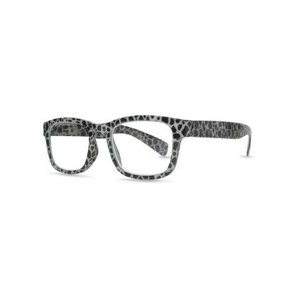 RS Eyeshop patterned square reader glasses in black and grey design