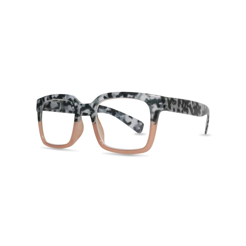 RS Eyeshop Snow Leopard/Coral Reader Glasses – Stylish Square Reading Glasses