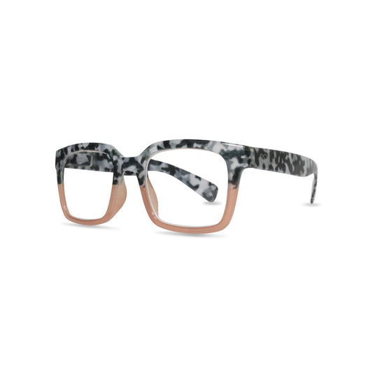 RS Eyeshop Snow Leopard/Coral Reader Glasses – Stylish Square Reading Glasses