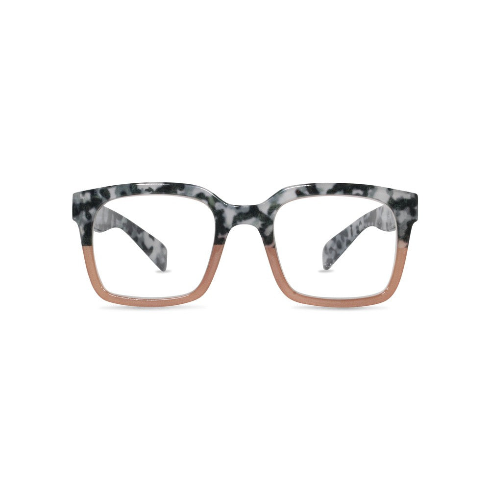 RS Eyeshop Snow Leopard/Coral Reader Glasses – Stylish Square Reading Glasses