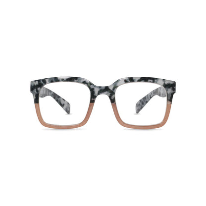 RS Eyeshop Snow Leopard/Coral Reader Glasses – Stylish Square Reading Glasses