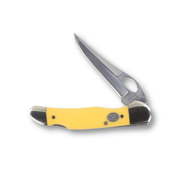 Moore Maker - 3.75" Yellow Delrin Lockback Clip Knife