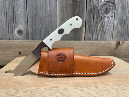 Moore Maker - 6 3/8" White Bone Bull Cutter & Sheath