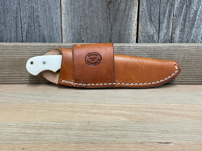 Moore Maker - 6 3/8" White Bone Bull Cutter & Sheath