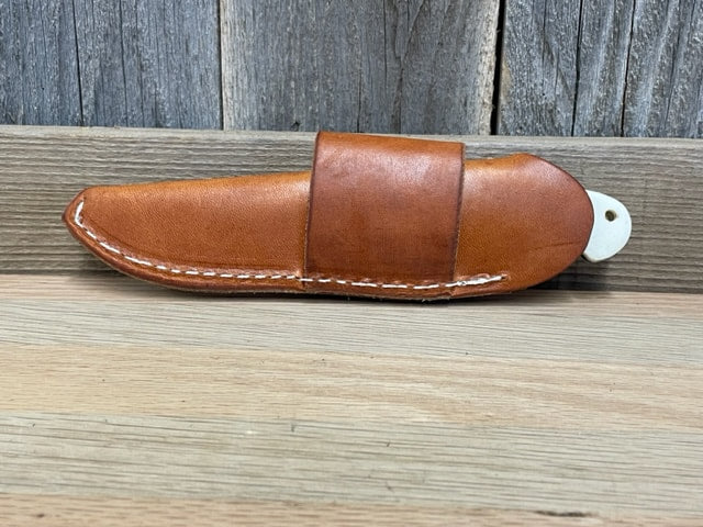 Moore Maker - 6 3/8" White Bone Bull Cutter & Sheath