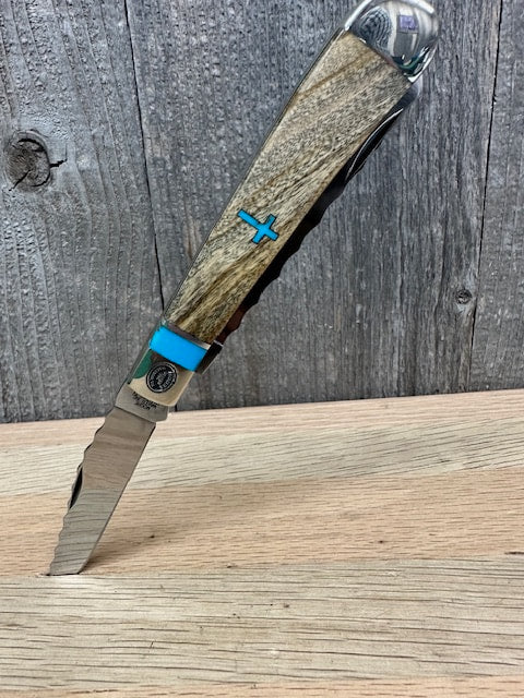Moore Maker - Jerusalem Turquoise Trapper Pocket Knife - 4 1/8"