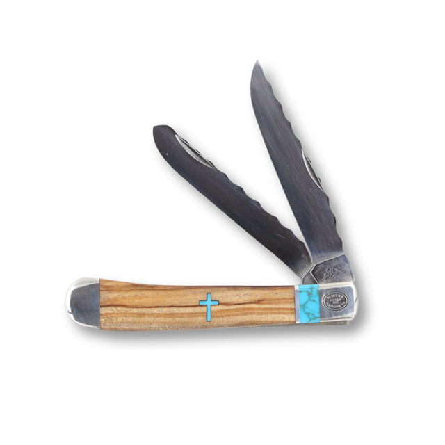 Moore Maker - Jerusalem Turquoise Trapper Pocket Knife - 4 1/8"