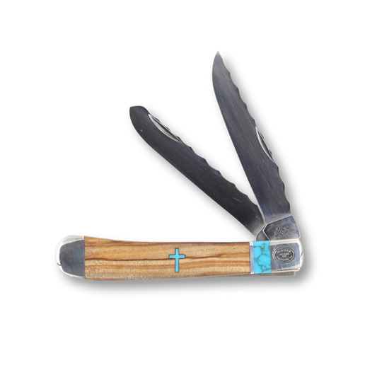 Moore Maker - Jerusalem Turquoise Trapper Pocket Knife - 4 1/8"